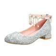thumbnail image 1 of LYMAYTER Girls Dress Shoes Kids Sparkle Mary Jane Shoes Sparkle Wedding Party Glitter Dress Shoes Toddler Low Heel Princess Shoes, 1 of 8