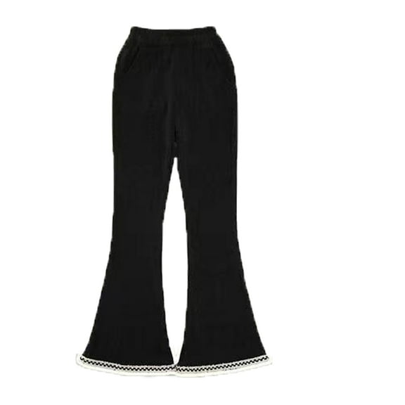 LYMAYTER Girls Flare Pants for Kids Baby Corduroy Casual Trousers Toddler Thickened Flare Leggings 3-13 Years