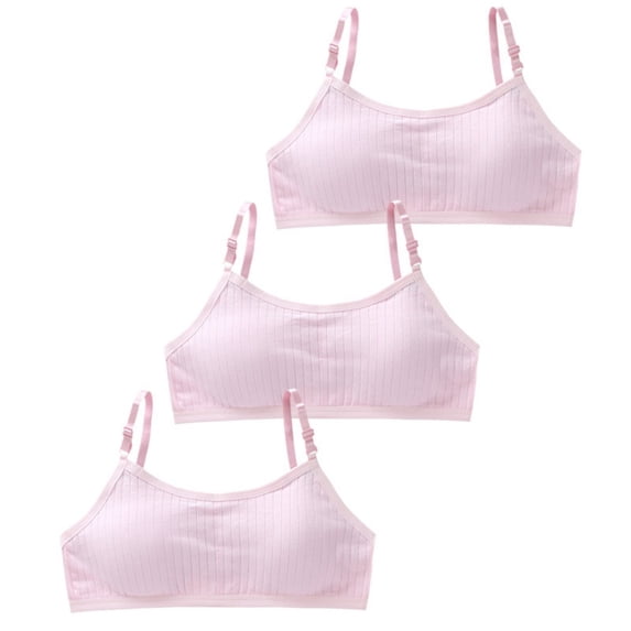 LYMAYTER Girls Junior Comfort Adjustable Strap Training Bra Soft Stretch Everyday Support