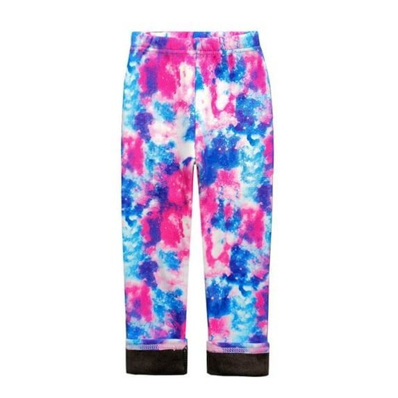 LYMAYTER Girls Leggings Pants for Kids Baby Fall Winter Flower Trousers Toddler Printing Bottoms Pants 2-11 Years