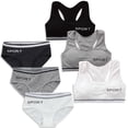 thumbnail image 1 of LYMAYTER Girls Lightweight Breathable Cotton Training Bra Set Elastic Soft Everyday Underwear, 1 of 7