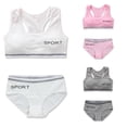 thumbnail image 1 of LYMAYTER Girls Lightweight Breathable Cotton Training Bra Set Elastic Soft Everyday Underwear, 1 of 8