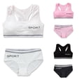 thumbnail image 1 of LYMAYTER Girls Lightweight Breathable Cotton Training Bra Set Elastic Soft Everyday Underwear, 1 of 8