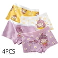 thumbnail image 1 of LYMAYTER Girls Little Kids Tagless Cotton Boxer Briefs Adorable Cartoon Print Comfort Underwear 4 Pack, 1 of 8