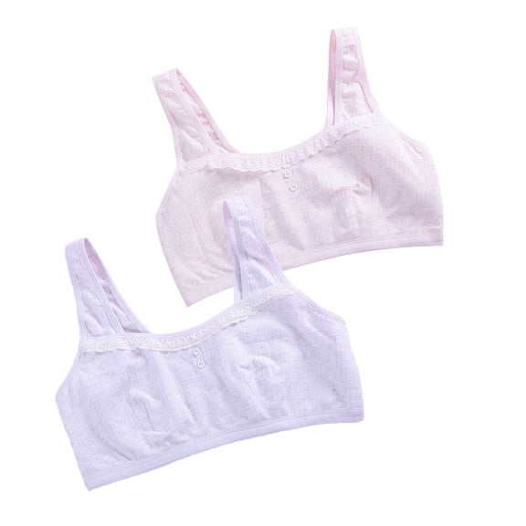 LYMAYTER Girls Non Padded Sports Bra Teens Soft Wirefree Bra for 9-12 Light Comfort Everyday Bra