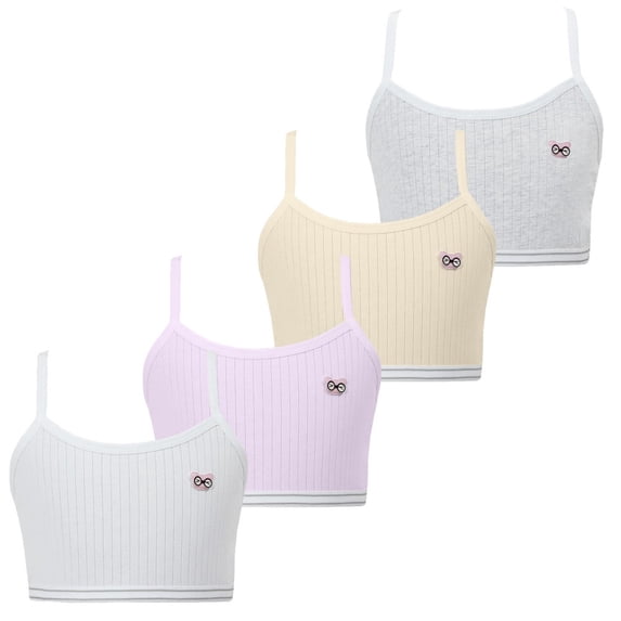 LYMAYTER Little Girls First Training Bra Teens Soft Cotton Cami Seamless Comfort Everyday Starter Underwear