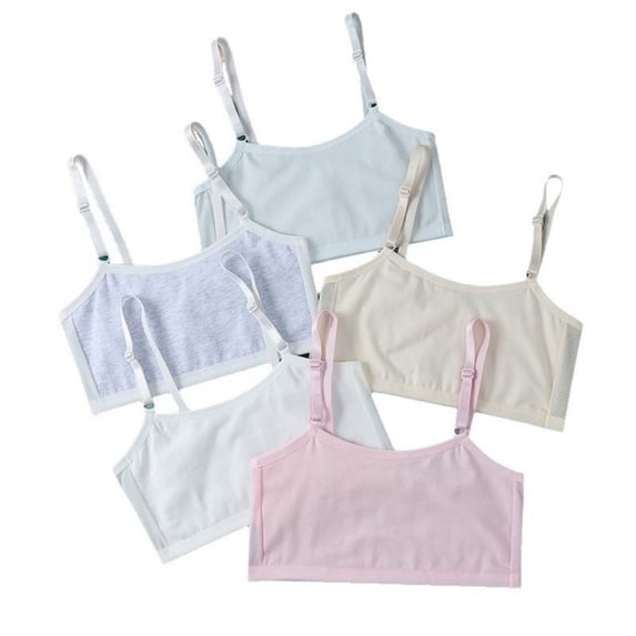LYMAYTER Girls Seamless Training Bras Kids Adjustable Straps Soft Comfy Sports Everyday Bralette