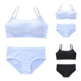 thumbnail image 1 of LYMAYTER Girls Soft Cotton Cami Bralette and Panty Set Breathable Stretchy Matching Underwear for Daily Comfort, 1 of 8