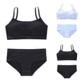 thumbnail image 1 of LYMAYTER Girls Comfortable Cotton Cami Bralette Set Soft Stretchy Matching Bra and Panty for Girls, 1 of 8