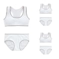 thumbnail image 1 of LYMAYTER Girls Soft Cotton Seamless Training Bra and Underwear Set Teen Girls Comfort Daily Wear, 1 of 8