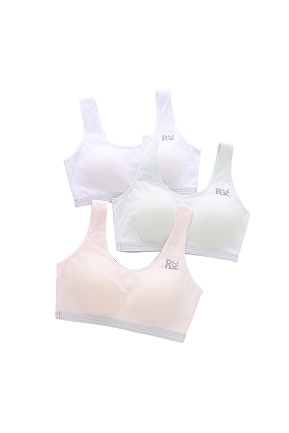 Girls Soft Training Bras 7-15Y Solid Color Wire-Free Modesty Comfort Everyday Wear for Bras
