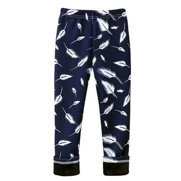 LYMAYTER Girls Spring Fall Pants for Kids Toddler Printed Leggings Pants Teen milk Silk Bottoms Trousers 3-12 Years