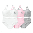 thumbnail image 1 of LYMAYTER Girls Summer Underwear Set Soft Solid Color Training Cami Bra and Brief Daily Wear, 1 of 8