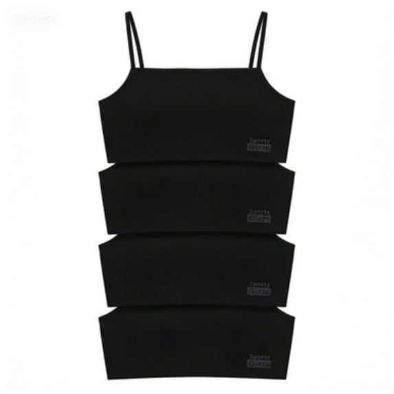 LYMAYTER Girls Teens Seamless Solid Color Training Bra Breathable Lightweight Cozy Everyday Vest Underwear