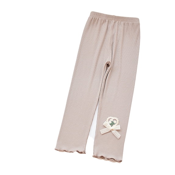 LYMAYTER Girls Toddler Cotton Ankle Leggings for 1-9Y Stretchy Warm Breathable Tights Pants