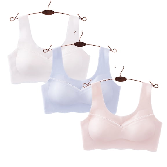 LYMAYTER Girls Training Bra Sports Bras Comfortable Teens 12-15 Years with Fixed Pads Big Girls Bra M-2XL