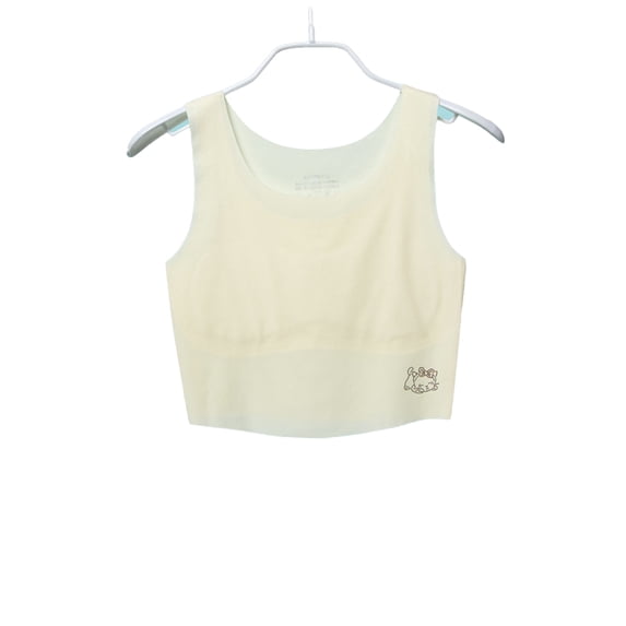 LYMAYTER Girls Training Bras 9-13Y Teen Comfort Seamless Cami Bralettes Sports Vest with Light Padding