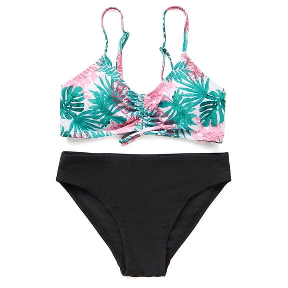 LYMAYTER Girls Two Piece Swimsuits Bikini Bathing Suit Summer Casual Bikini Bathing Suits 2 Piece Swimsuits for Ages 7-16