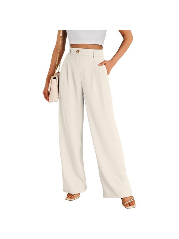 High Waist Wide Leg Trousers for Women Business Casual Stretch Pants Breathable Formal Pants