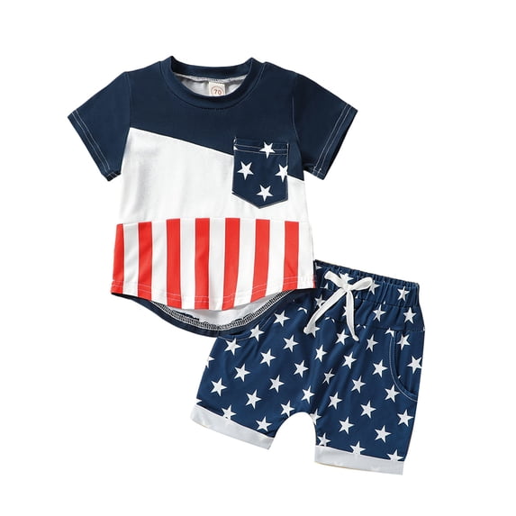 LYMAYTER Infant Boys Cotton T-Shirt Outfits 2PCS Kids Baby Printed Short Sleeve Tee + Shorts Set for 0-3 T