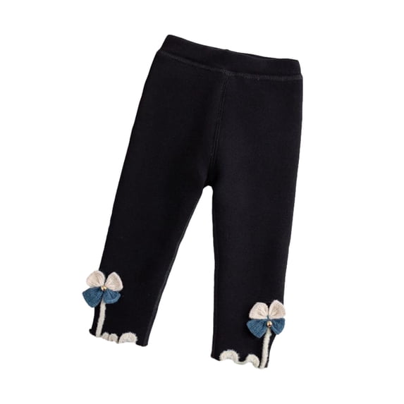 LYMAYTER Infant Girls Leggings Pants for Kids Baby Flower Trousers Fall Winter Warm Bottoms Pants 6 Months-6 Years