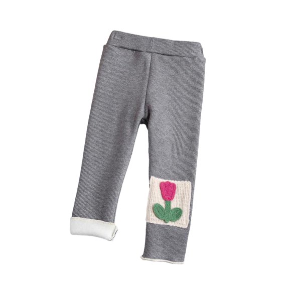 LYMAYTER Infant Girls Leggings Pants for Kids Baby Flower Trousers Fall Winter Warm Bottoms Pants 6 Months-6 Years