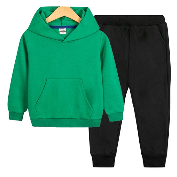 LYMAYTER Infant Kids Fall Winte Sweatshirt Outfits 2PCS Boys Girls Hoodie Pullover Tops + Solid Color Pants Set for 18M-8Y