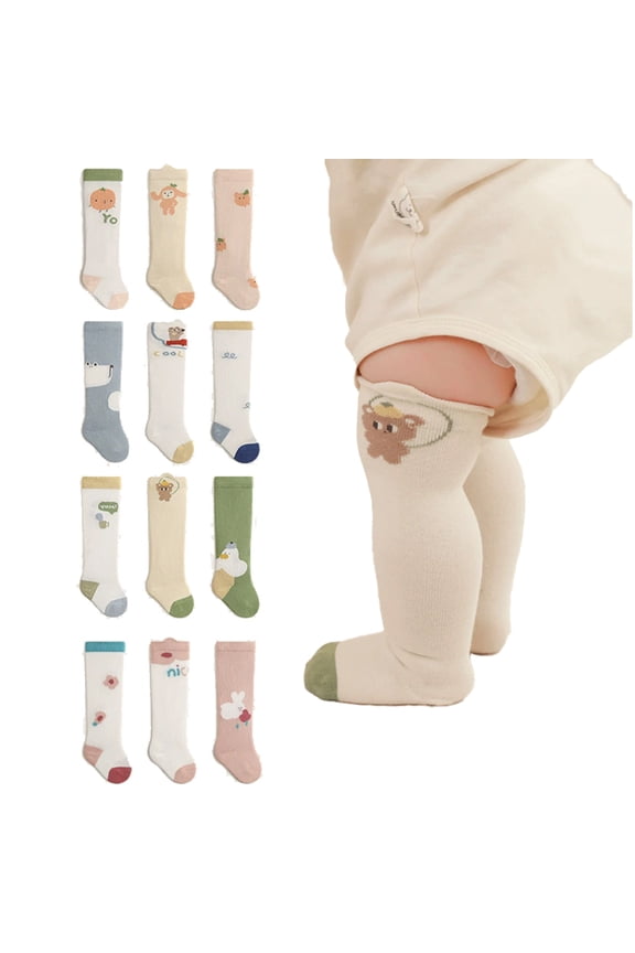 Infant Toddler Animal Socks Knee High Warm Cotton for 0-3Y Baby Boys Girls Soft Footwear‌ 3 Pair