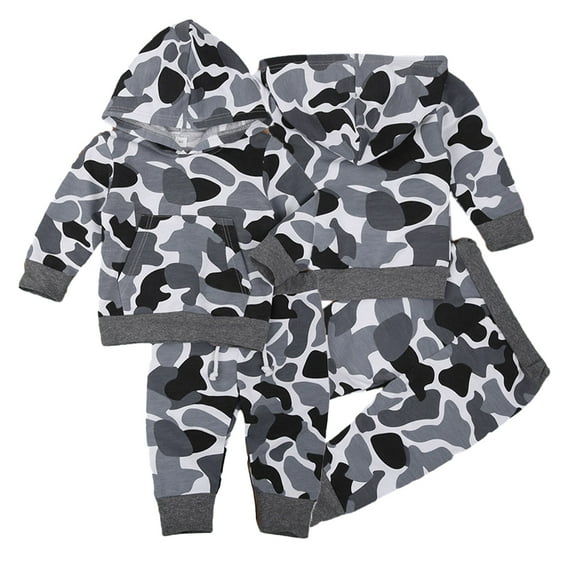 LYMAYTER Infant Underwear Outfits 2PCS Spring Fall Newborn Hooded T-Shirt Tops + Elastic Waist Pants Set for 2-24 Months
