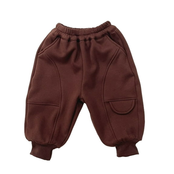 LYMAYTER Infant Unisex Fleece Pants Boys Girls Thickened Warm Trousers Toddler Jogging Sweat Pants for 0-7 Years