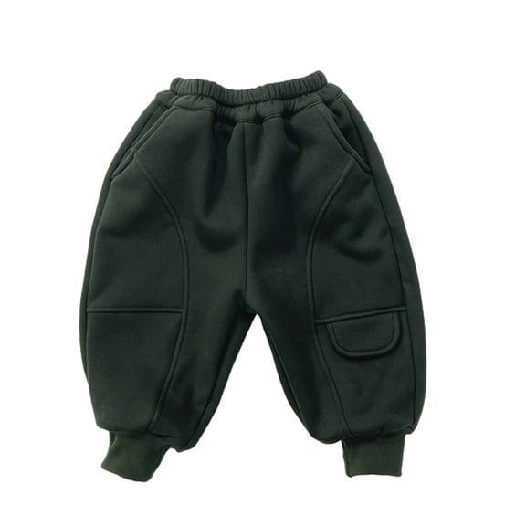 LYMAYTER Infant Unisex Fleece Pants Boys Girls Thickened Warm Trousers Toddler Jogging Sweat Pants for 0-7 Years