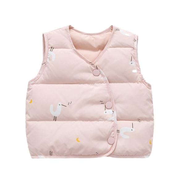 LYMAYTER Infant down Vest Boys Girls Printed Warm Jacket for Kids Unisex Sleeveless Tank 3 Months-4 Years
