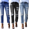 thumbnail image 1 of LYMAYTER Jeans for Women Skinny Stretchy Long Jeans Soft Slim Fit Distressed Denim Pants Comfy Classic Jeans S-2XL, 1 of 8