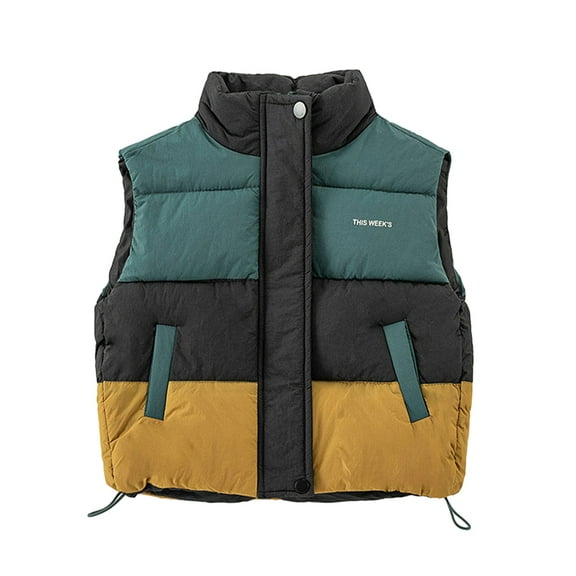 LYMAYTER Kids Baby Boys Cotton Vest Toddler Solid Color Warm Waistcoat Boys Winter Sleeveless Jacket for 1-7 T