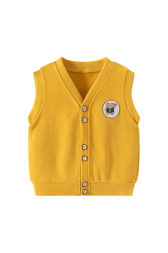 Kids Baby Boys Knit Vest Toddler Cartoon Casual Waistcoat for Boys Spring Fall Sleeveless Jacket for 2-10 T