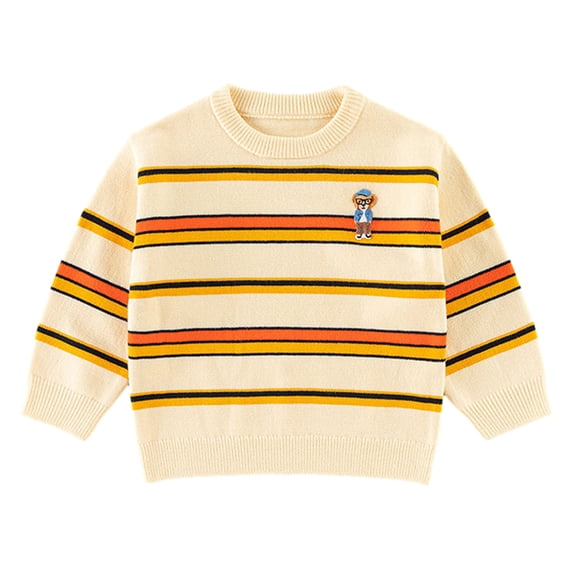 LYMAYTER Kids Baby Boys Wear Warm Jumper for Baby Fall and Winter Toddler Knit Sweater 1-8 years