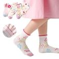thumbnail image 1 of LYMAYTER Kids Baby Cotton Socks 5 Pairs Boys Girls Toddler Spring Summer Cute Mesh Thin Socks for 1-8 Year, 1 of 9
