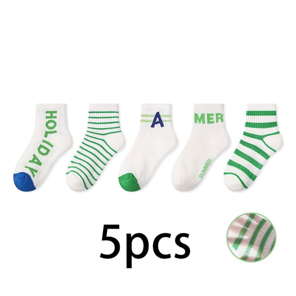 LYMAYTER Kids Baby Cotton Socks 5 Pairs Boys Girls Toddler Spring Summer Cute Mesh Thin Socks for 1-8 Year