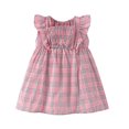 thumbnail image 1 of LYMAYTER Kids Baby Girls Cotton Dresses Toddler Crewneck Casual Dress for 1-8 Years Summer Sweet Princess Dress Sundress, 1 of 9