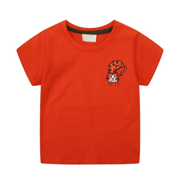 LYMAYTER Kids Baby Girls Cotton T-Shirts Summer Cartoon Printing Tees Shirt for 2-8 Years Toddler Short Sleeve Pullover