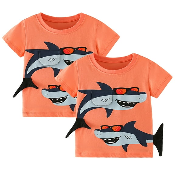 LYMAYTER Kids Baby Girls Cotton T-Shirts Summer Cartoon Printing Tees Shirt for 2-8 Years Toddler Short Sleeve Pullover