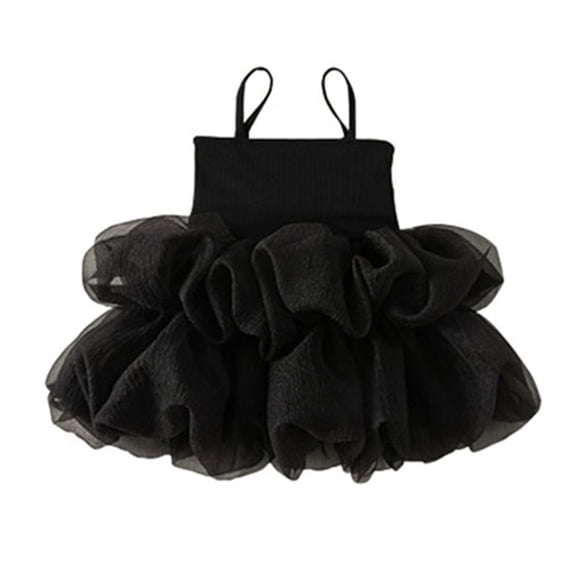LYMAYTER Kids Baby Girls Dresses Toddler Sweet Party Puffy Dress for 1-7 T Mesh Halter Princess Dress Sundress