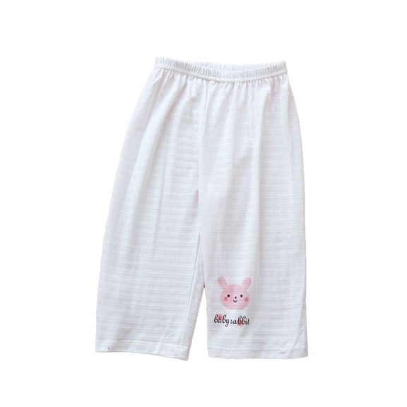 LYMAYTER Kids Baby Girls Home Pants Toddler Cotton Loose Pants Summer Printing Casual Trousers for 2-9 Years
