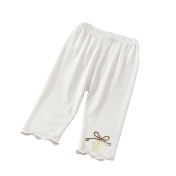 LYMAYTER Kids Baby Girls Lace Pants Toddler Cotton Flower Leggings Trousers Summer Seven Points Bottoms Pants