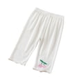 thumbnail image 1 of LYMAYTER Kids Baby Girls Lace Pants Toddler Cotton Flower Leggings Trousers Summer Seven Points Bottoms Pants, 1 of 10