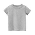 thumbnail image 1 of LYMAYTER Kids Baby Girls' T-Shirts Tops Toddler Short Sleeve Summer Crew Neck Tees Casual Solid Basic Sportswear Tee Shirts Tops for 1-9 Years, 1 of 8