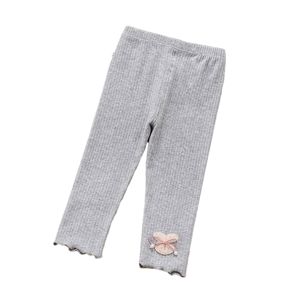 LYMAYTER Kids Baby Girls Versatile Pants Toddler Cotton Soft Leggings Trousers Spring Fall Stretch Bottoms Pants for 1-5 Years