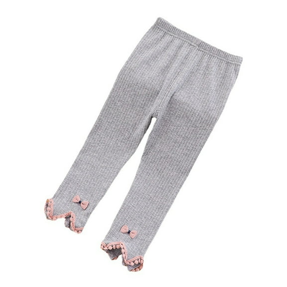 LYMAYTER Kids Baby Girls Versatile Pants Toddler Cotton Soft Leggings Trousers Spring Fall Stretch Bottoms Pants for 1-5 Years