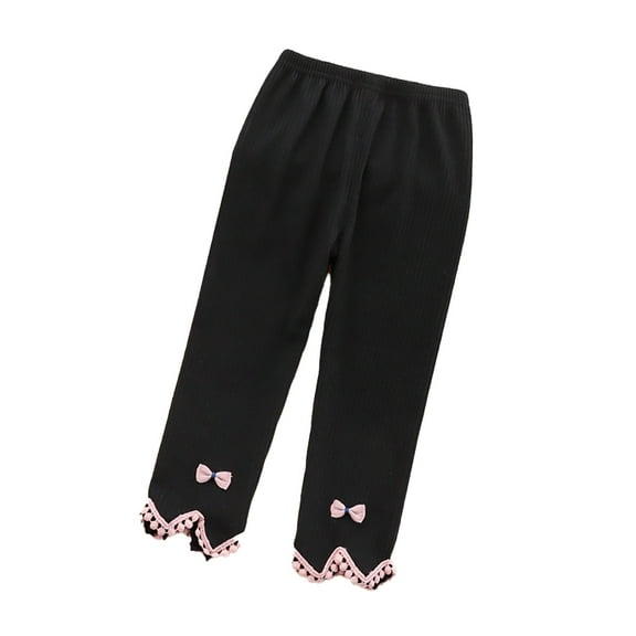 LYMAYTER Kids Baby Girls Versatile Pants Toddler Cotton Soft Leggings Trousers Spring Fall Stretch Bottoms Pants for 1-5 Years