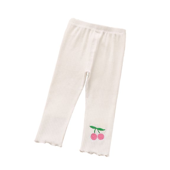 LYMAYTER Kids Baby Girls Versatile Pants Toddler Cotton Soft Leggings Trousers Spring Fall Stretch Bottoms Pants for 1-5 Years